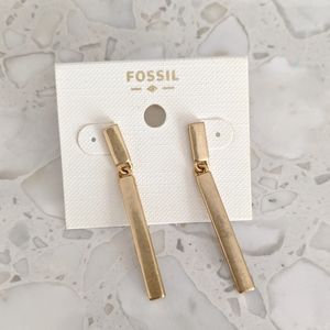 NWT Gold Fossil Earrings